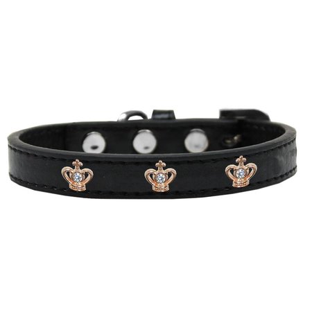 MIRAGE PET PRODUCTS Gold Crown Widget Dog CollarBlack Size 12 631-5 BK12